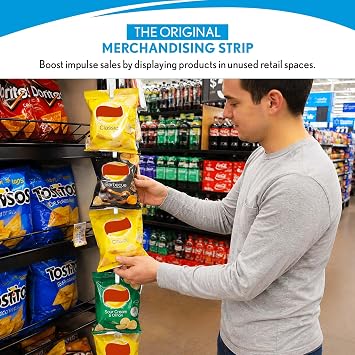 Clip Strip Brand The Original Merchandising Strip, 16.5 L, 6 hooks spaced 2.375 apart, White, Hook or Clip Product Packaging, By Clip Strip Corp, Made in USA, 1 Pack