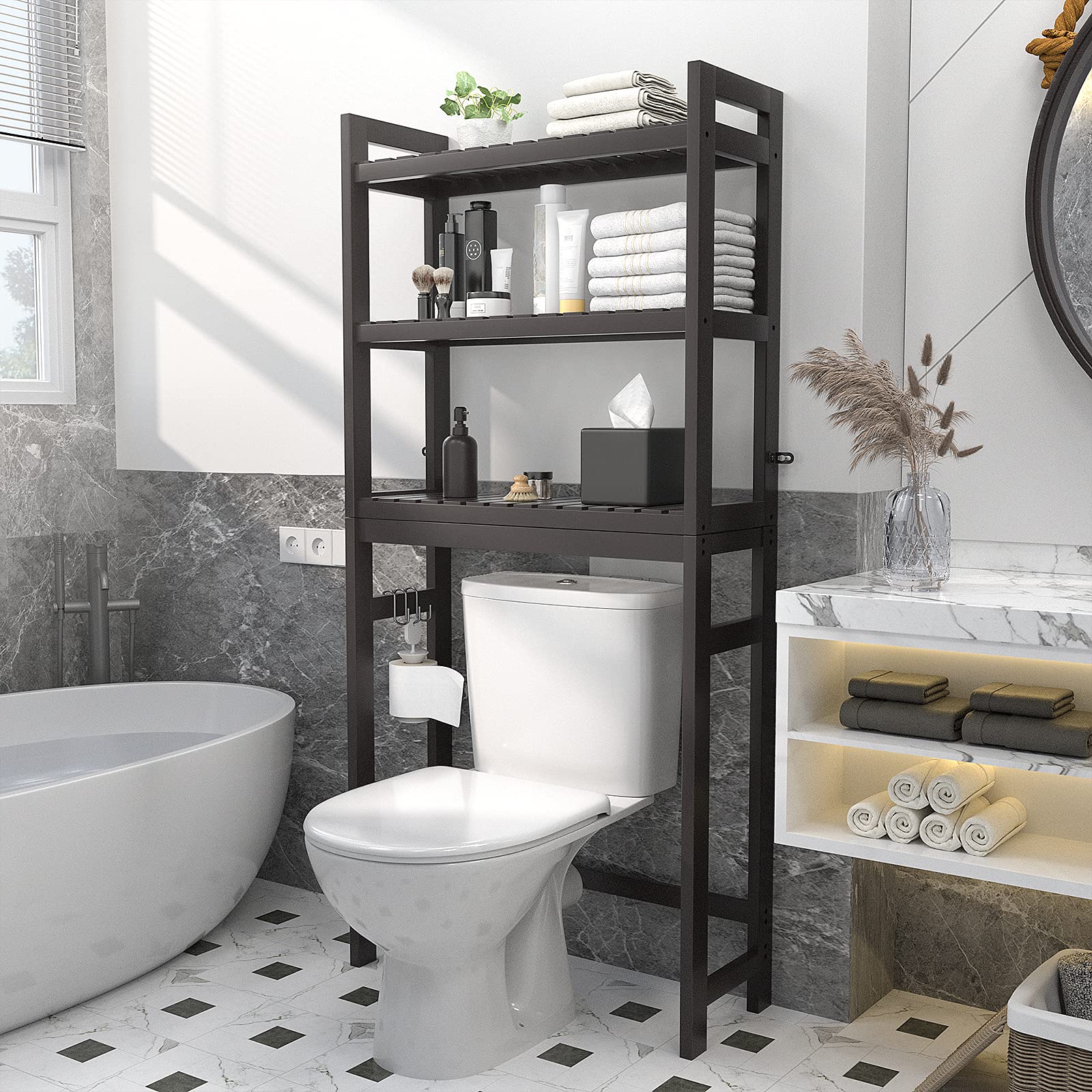 Buy Homykic Over The Toilet Storage, Bamboo 3Tier OverTheToilet