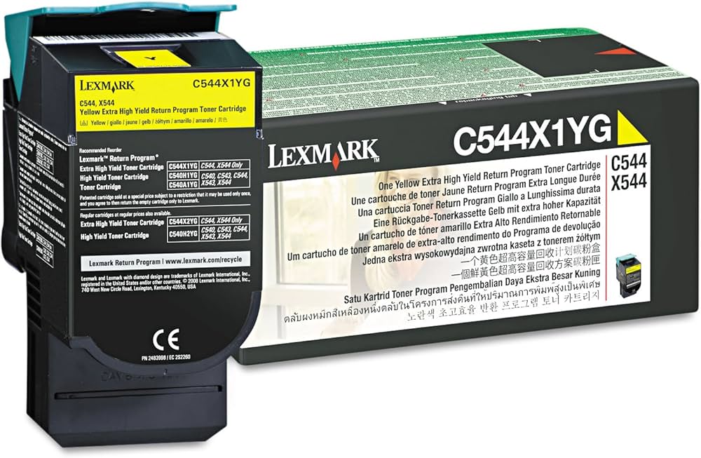 Lexmark C544x1yg Extra High-Yield Toner Cartridge, Yellow - in Retail  Packaging
