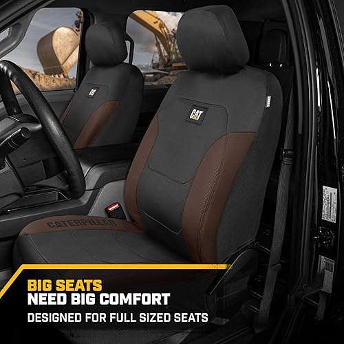 Miniatura 9 de Cat Flexfit Fundas de asiento automotriz para automóviles, camiones y SUV (juego de 2)  Fundas de asiento de coche negras para asientos delanteros,