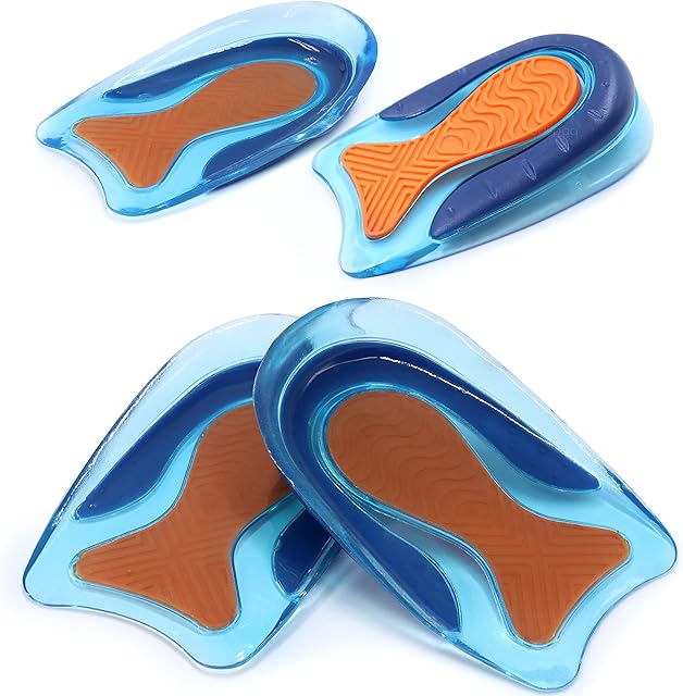Medipaq Posture Correcting Gel Heel Cushion Pads for Women & Men - 2 Pairs of Gel Heel Pads - Heel Support for Plantar Fasciitis - Gel Heel Pads for Plantar Fasciitis - Medium Heel Gel Pads Size 3-8