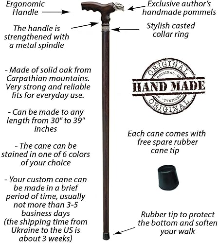 Miniatura 3 de Bastón de hombre lobo personalizado para hombre, bastón de madera con cabeza de lobo Lycan, bastones de caminar decorativos para hombre, bastones