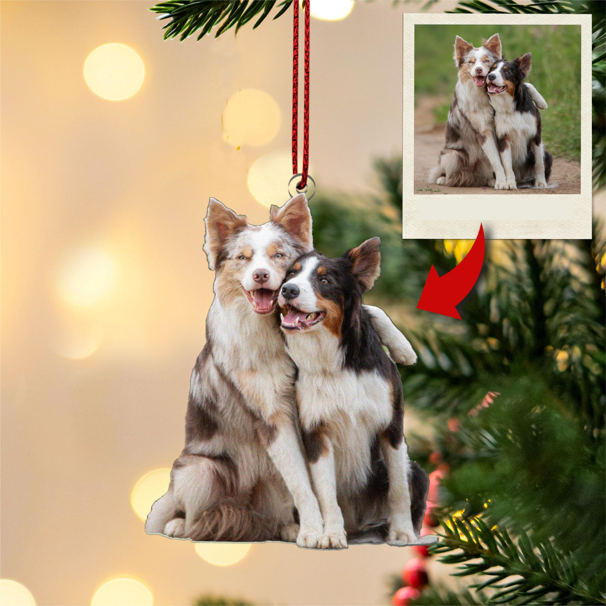 Family Photo Christmas Ornament, 3.5