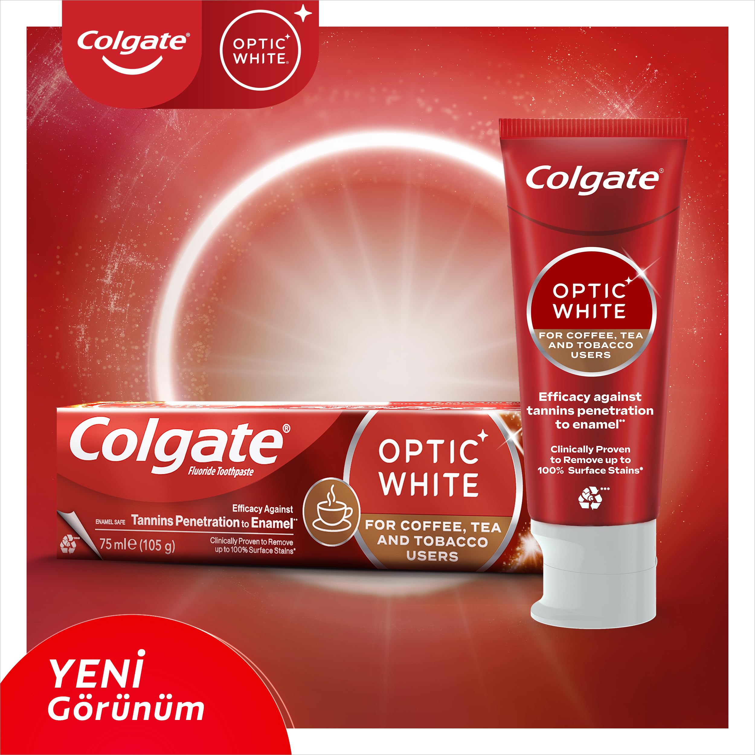COLGATE Optic White Kahve ve Çay Kullanıcıları İçin Beyazlatıcı Diş Macunu 75 ml