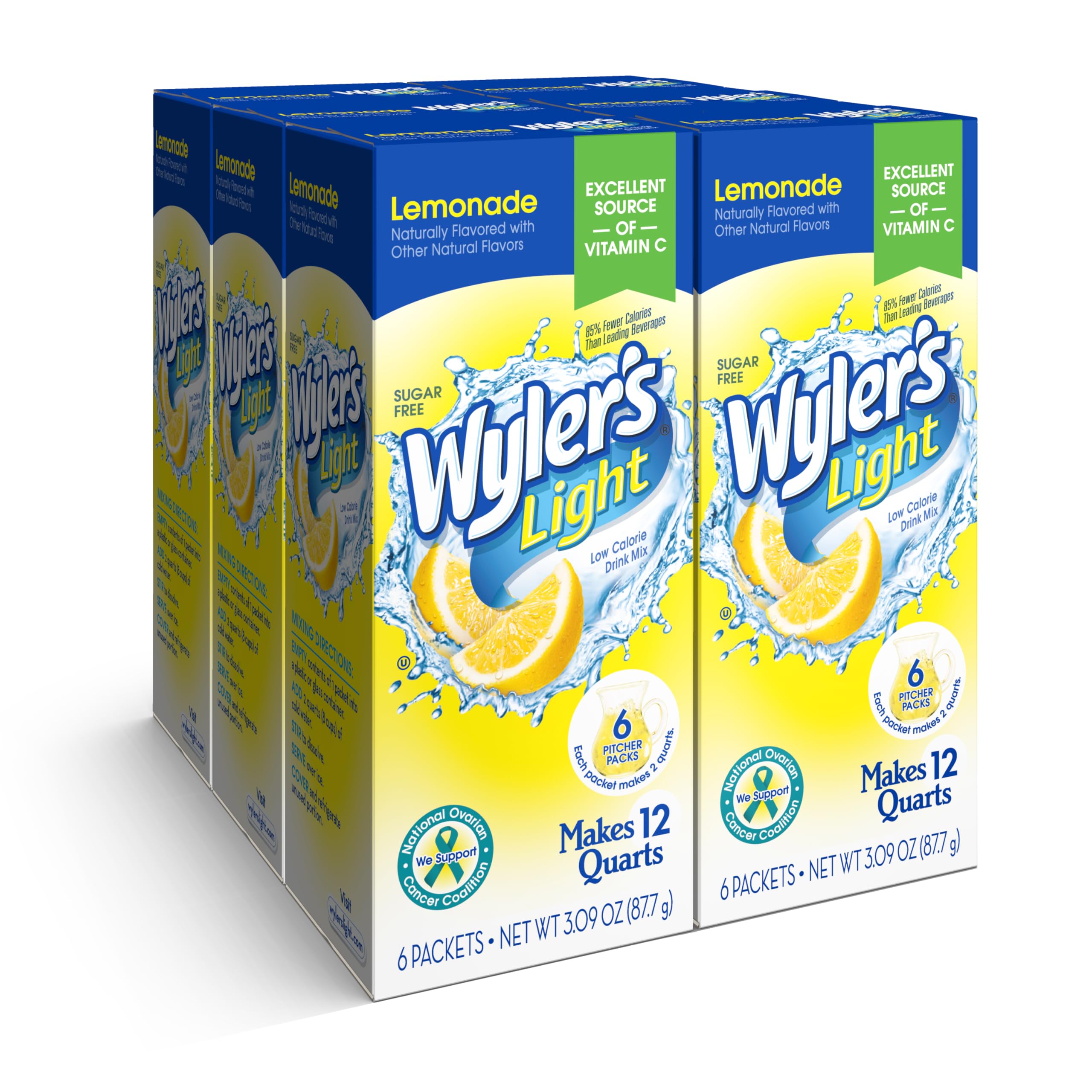 Pitcher Packs, Lemonade Drink Mix, 6 Boxes (36 Total Pitcher Packs)