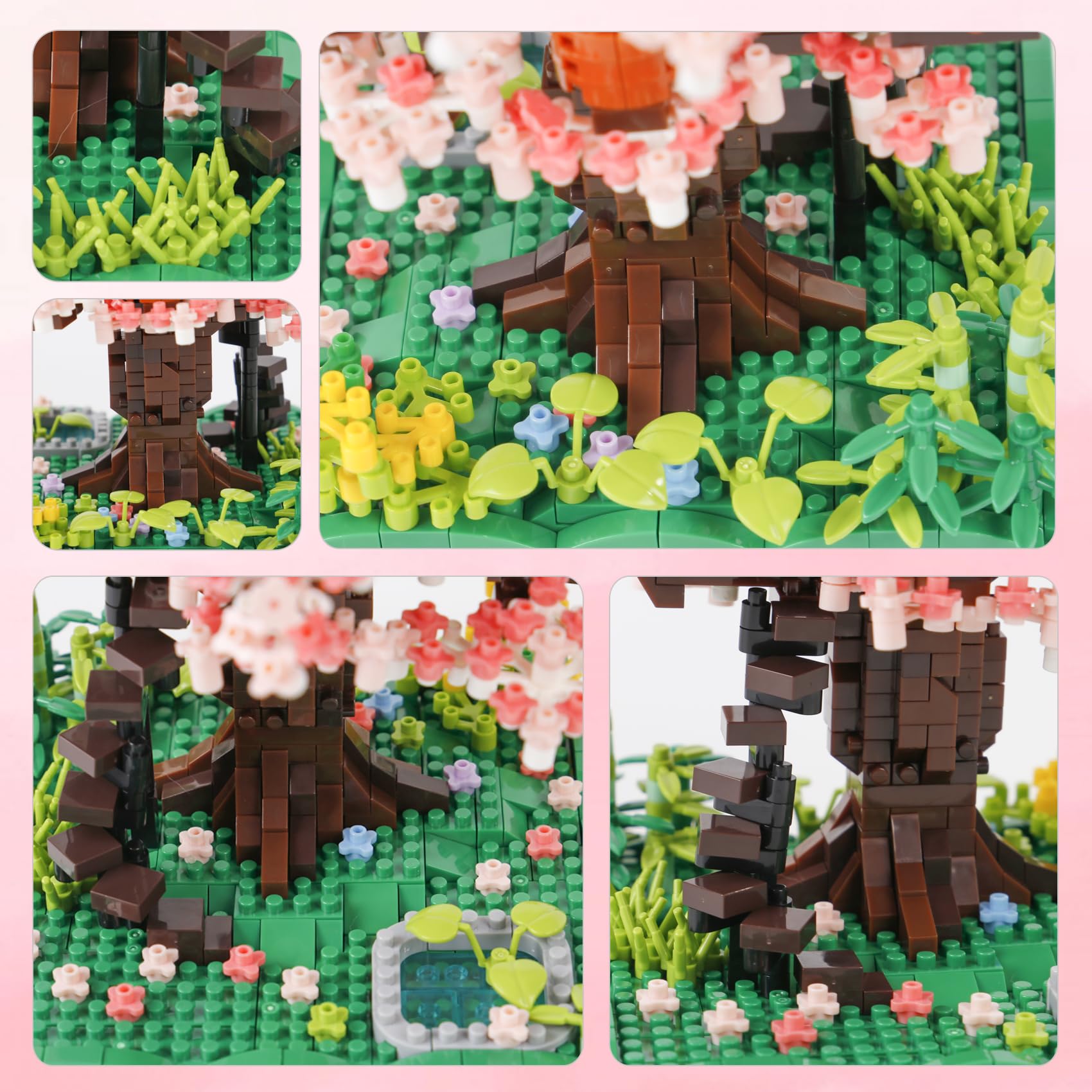 Sakura Tree 3900 Kit De Construcción De Casa De árbol Bonsái Juegos De Bloques De Construccion De Casa De Arbol Bonsai Mini Ladrillos De