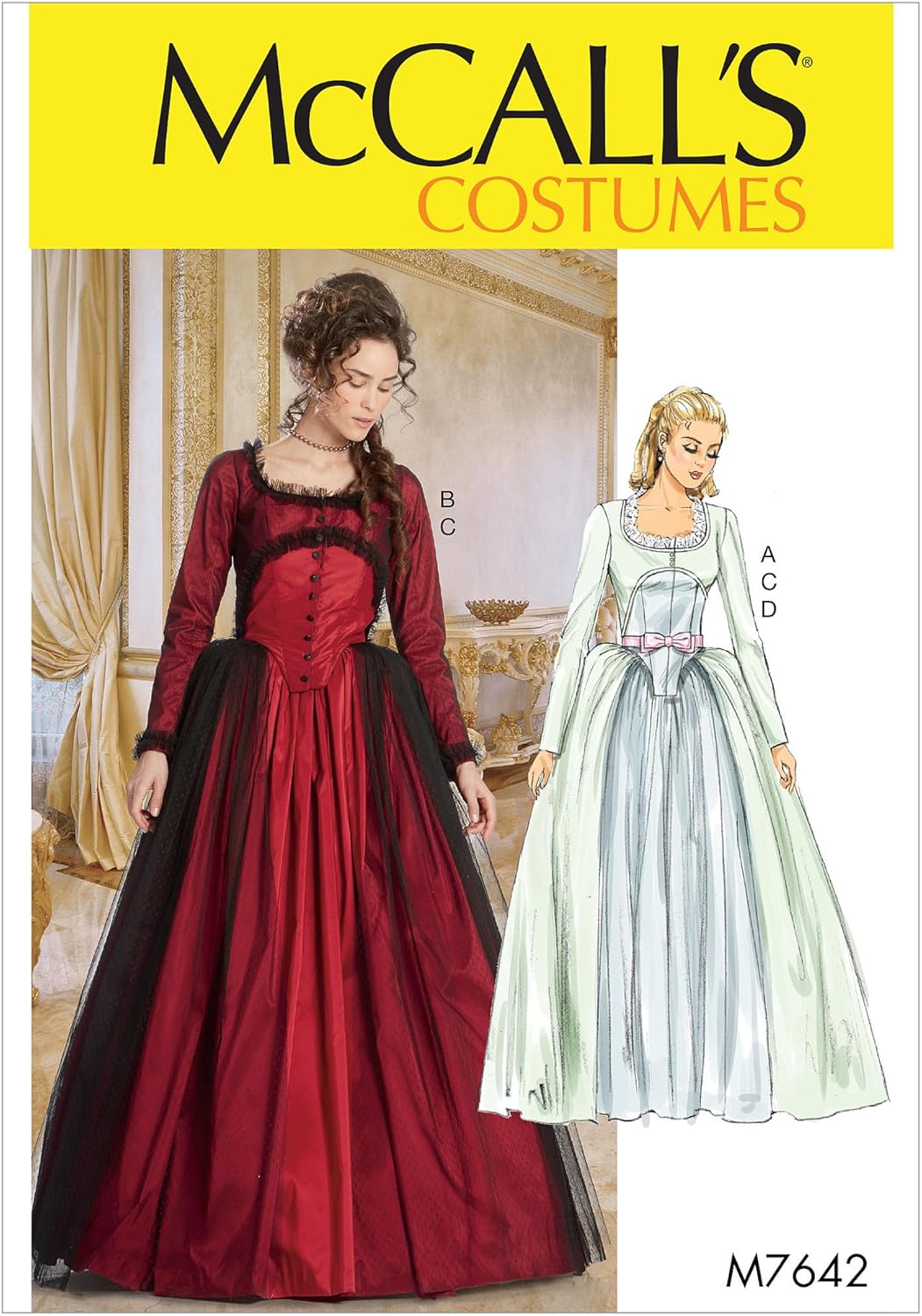 Amazon.com: McCall's Costumes 18th Century Misses' Dress Costume Sewing ...