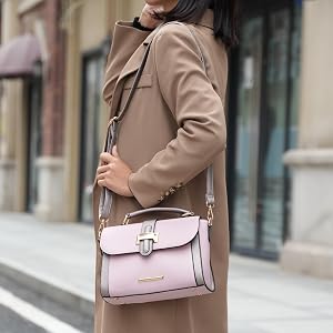 MKF Collection Willa Vegan Leather Shoulder Bag – Color-Block Satchel, Top Handle & Crossbody, Gold Hardware - View #7