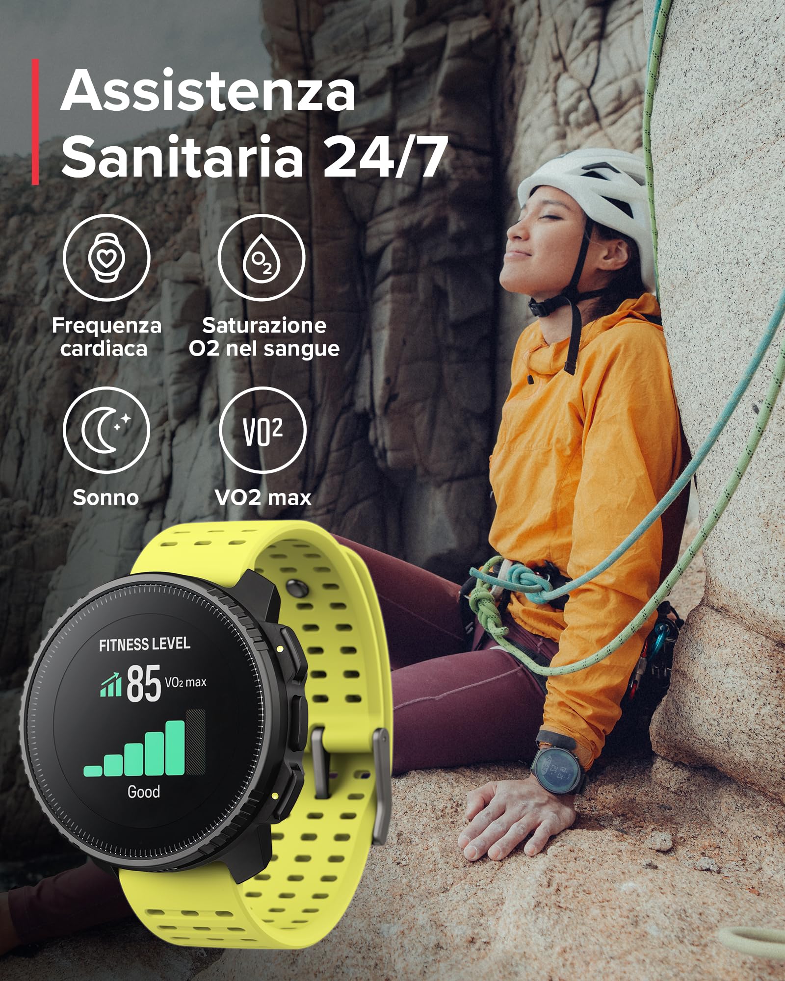 SUUNTO Vertical Orologio Sportivo, Smartwatch Impermeabile GPS Activity Tracker Mappe Offline, Monitoraggio Salute 24/7, 95+Sport, Cardiofrequenzimetro Altimetro Barometro, Ricarica Solare Opzionale