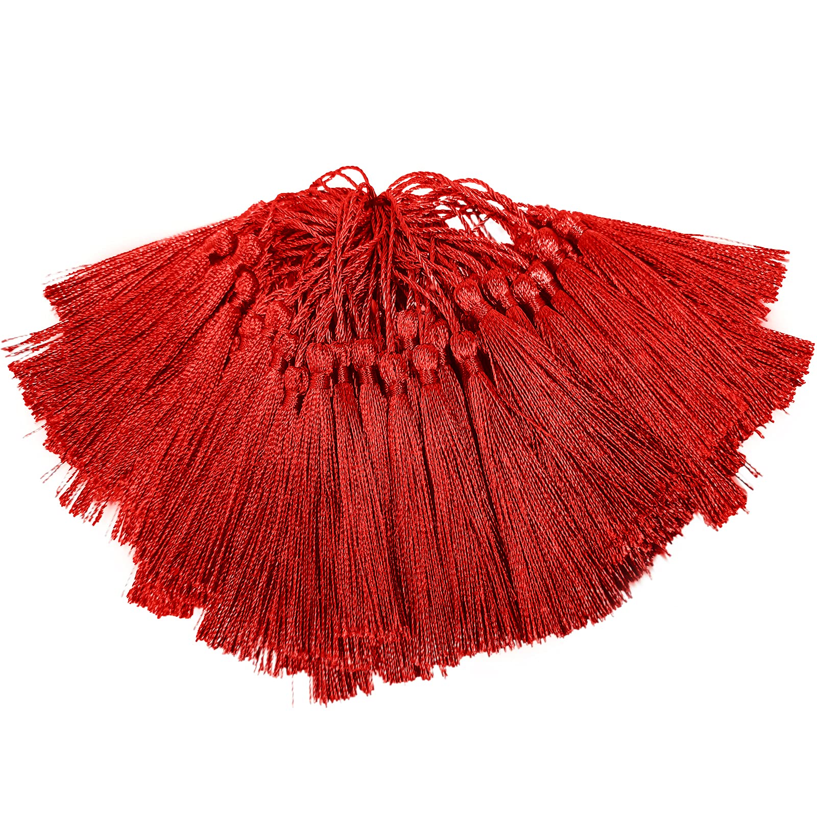 100 Nappe In Seta Viola Per Segnalibri Fai Da Te - 13cm Con Anello, Per Artigianato, Gioielli E Souvenir - Foto 4