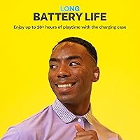 Vista 4 de JLab Go Air Pop+ Auriculares Verdaderamente Inalámbricos, Auriculares Intraaurales, Auriculares Bluetooth, 35H de Tiempo de Reproducción, Lila