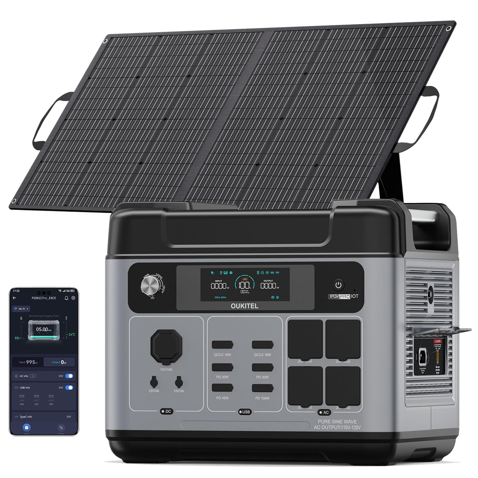 OUKITEL P2001E Pro Solar Generator 3200W Solargenerator