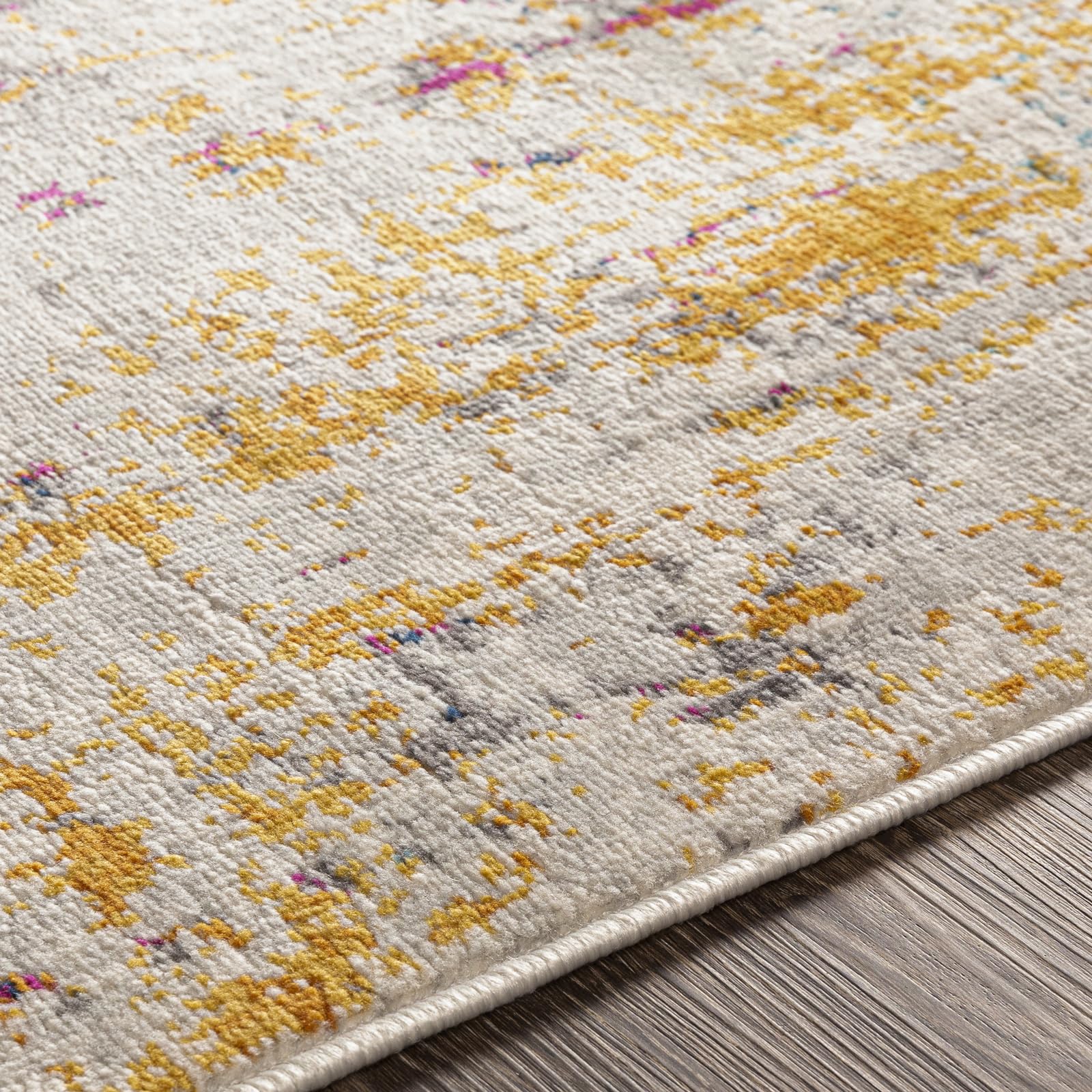 Livabliss Annaba Tappeto Astratto | Beige, Fucsia, Senape, Blu | 160x215cm | Soggiorno & Sala da Pranzo | Effetto Marmo Moderno Pelo Medio Morbido