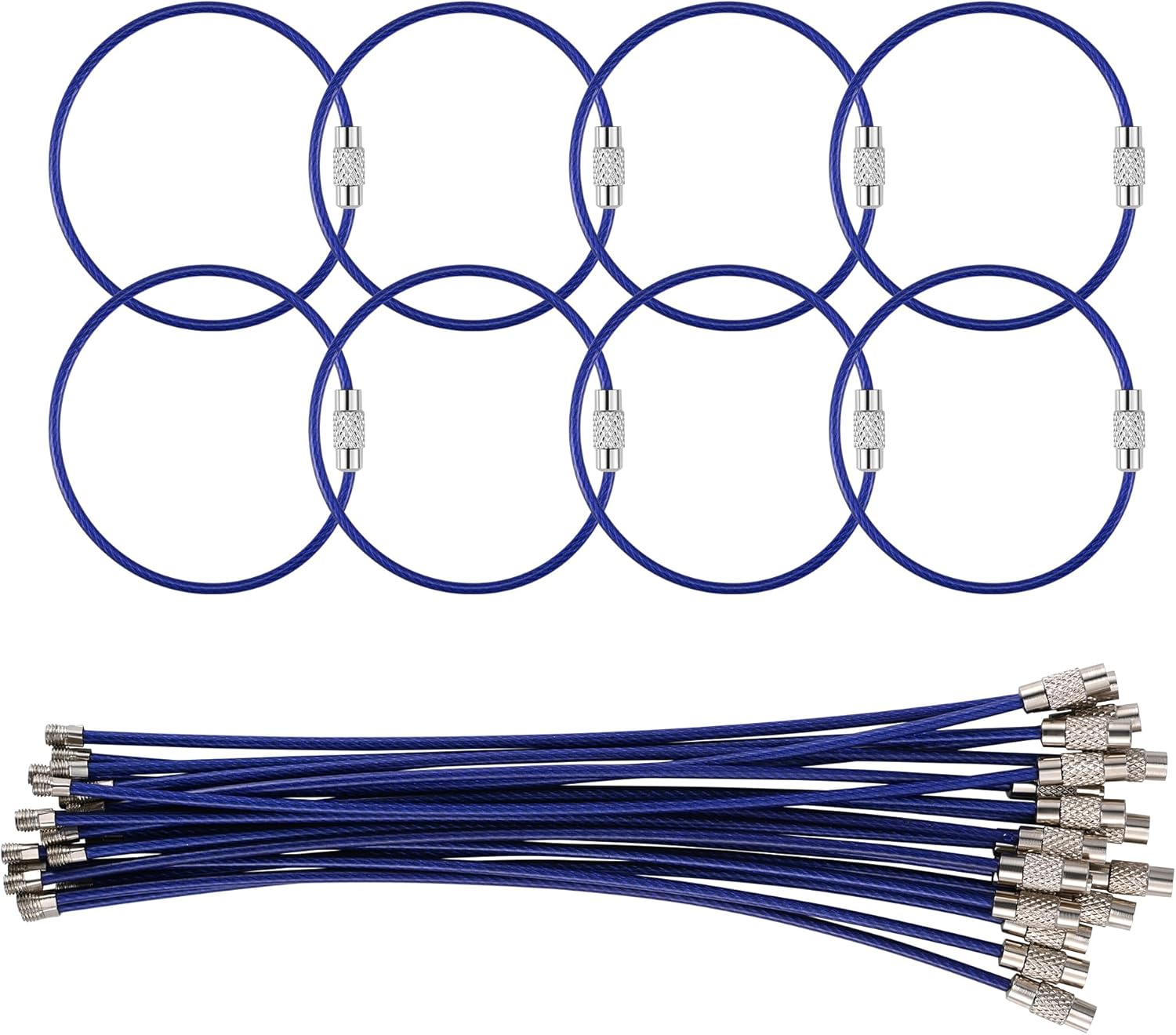 25 Pack Wire Keychain Cable,5.9 Inches Nylon Coated