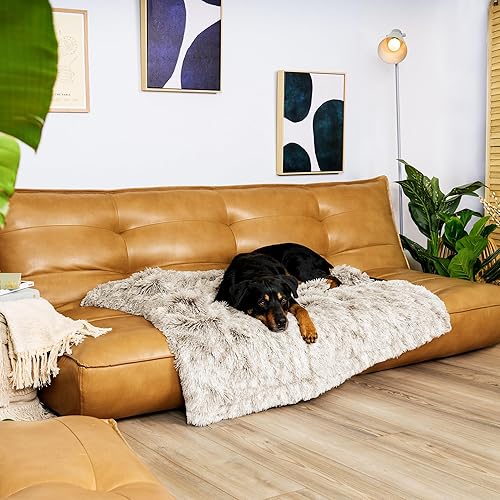 Miniatura 4 de Furhaven - Manta impermeable y lavable para perros y gatos de interior, hecha en piel sintética de pelo largo sintético y terciopelo en color