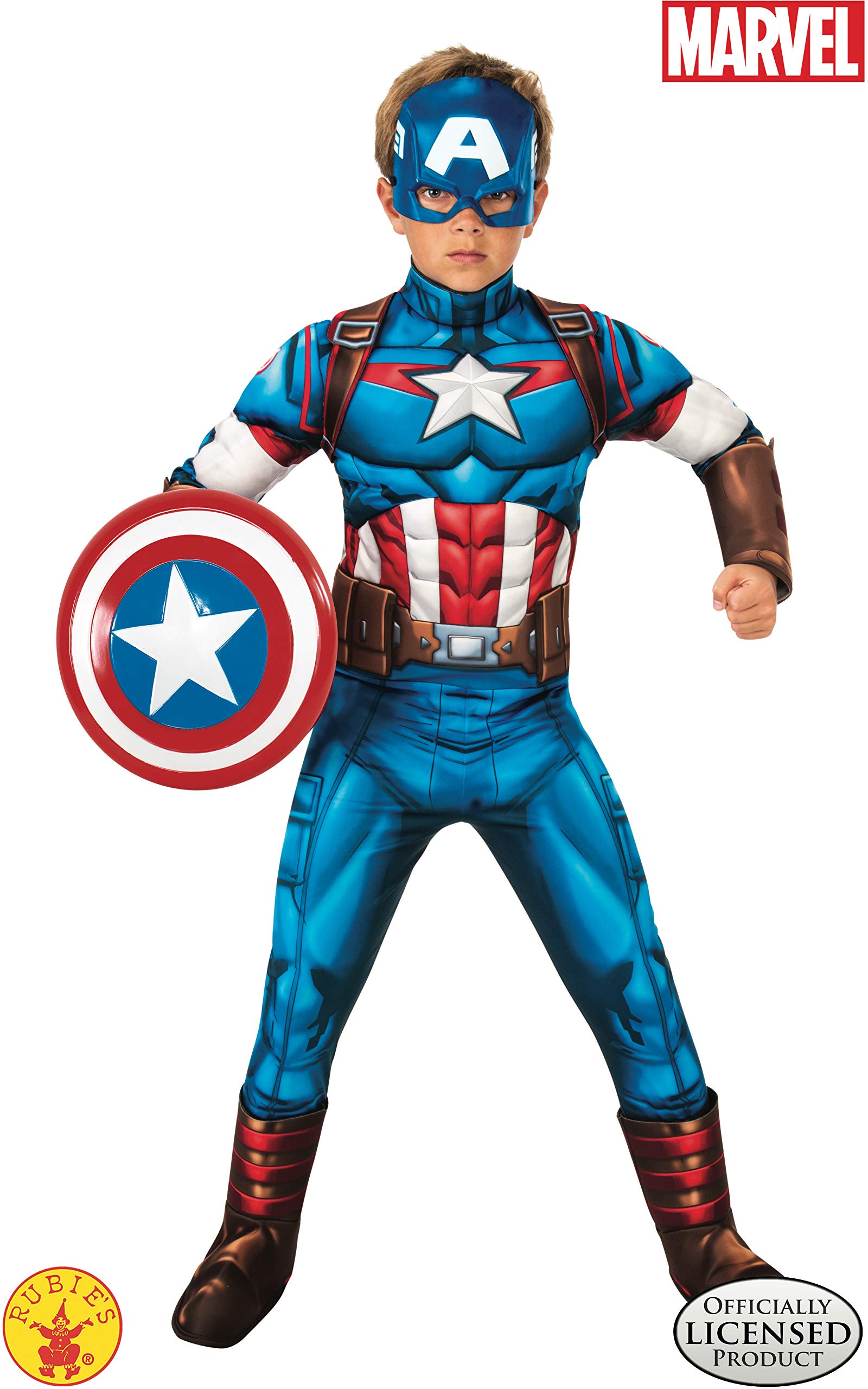 Rubies Boy's Marvel Avengers Deluxe Captain America Costume, Small