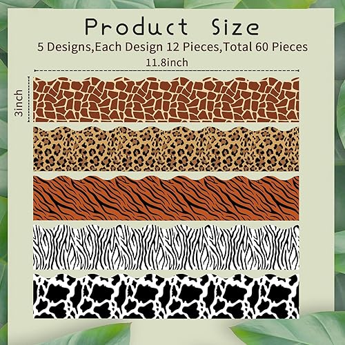 Miniatura 7 de 60 tablones de anuncios con estampado de animales, frontera, safari, selva, tablón de anuncios, leopardo, cebra, tigre, jirafa, vaca, tablón de