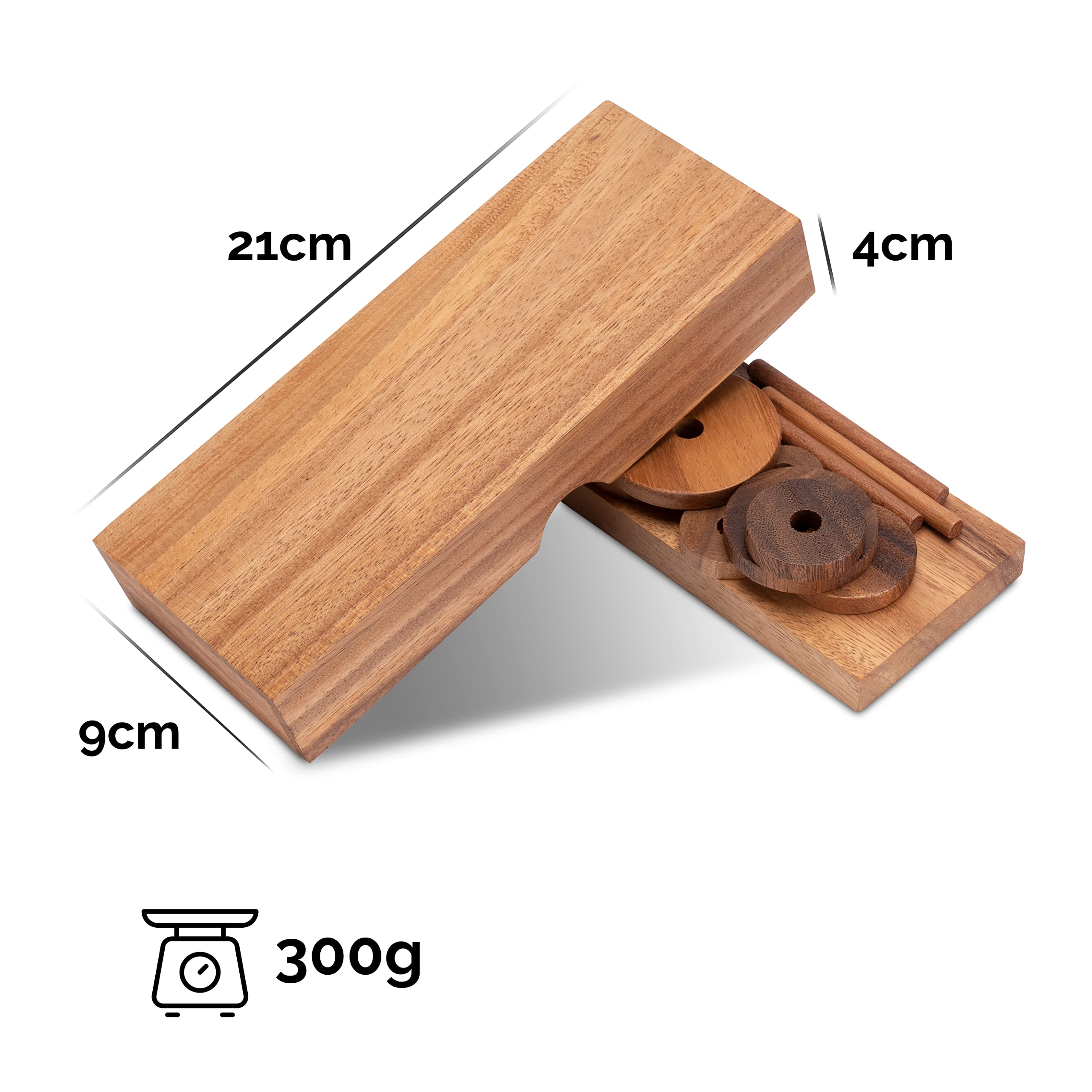 LOGOPLAY Pagoda - Tower of Hanoi - Thinking game - Puzzle game - Patience game - Logic game with 9 wooden discs - Image 4