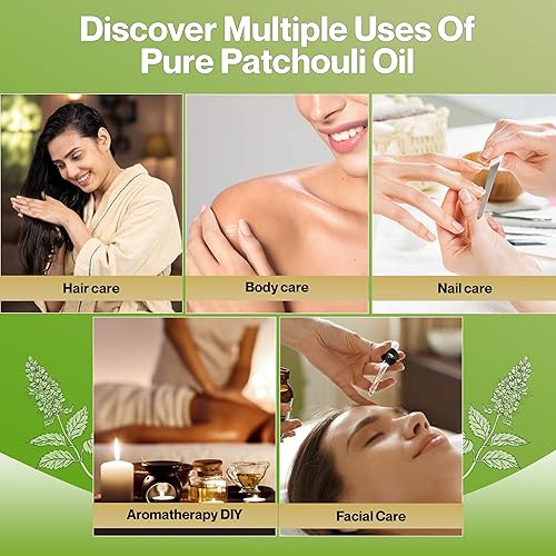 Miniatura 4 de uhRohMuh - Aceite esencial de pachulí oscuro de 16 onzas, aroma intenso y dulce para aromaterapia