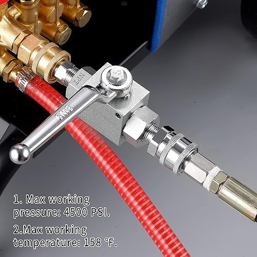 Miniatura 3 de Lavadora a presión de válvula de bola - Válvula de bola de acero inoxidable, accesorios de conexión rápida de 38 pulgadas, kit de manguera de lavado