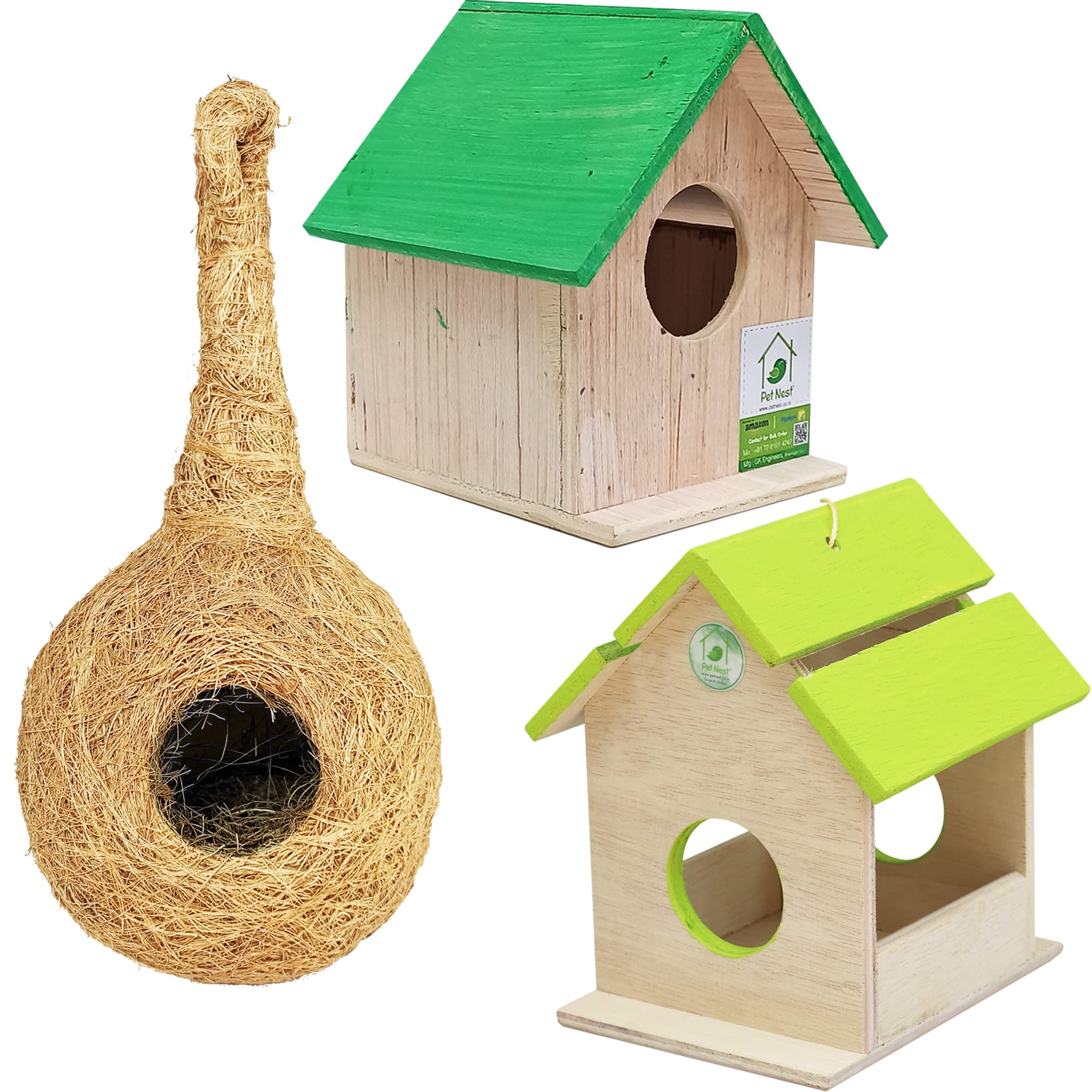 PetNest Best Beautiful Bird nest Bird House for Hanging in Balcony Pack of 3 Houses (B09N18DPTW) Amazon Price History, Amazon Price Tracker