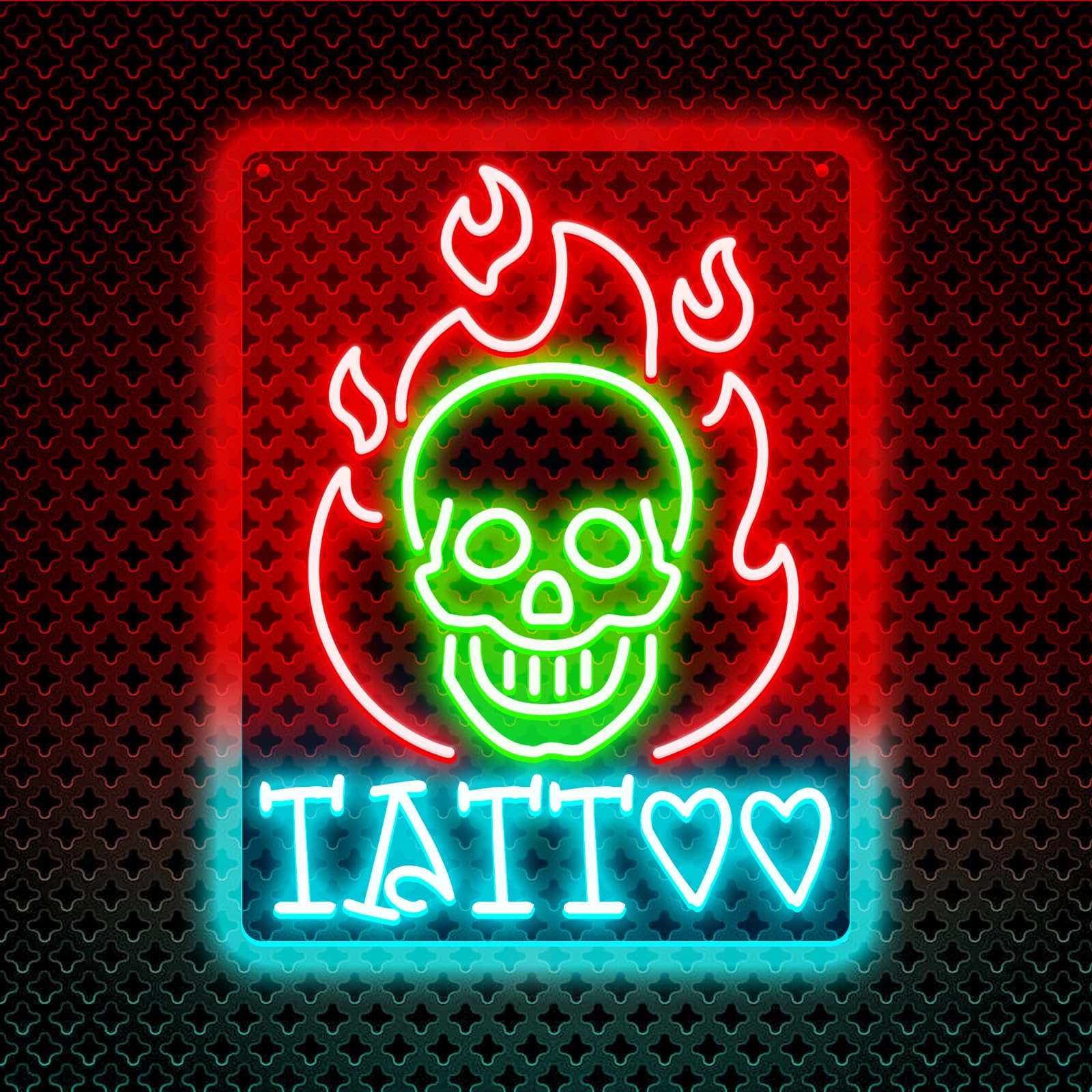 Tattoo LED Neon Signs Neon Lights for Wall Decor USB Light Up Sign for Tattoo Salon Studio Shop Business Bar Pub Game Room Living Room Christmas Birthday Gift (13.78x10.63Inch)