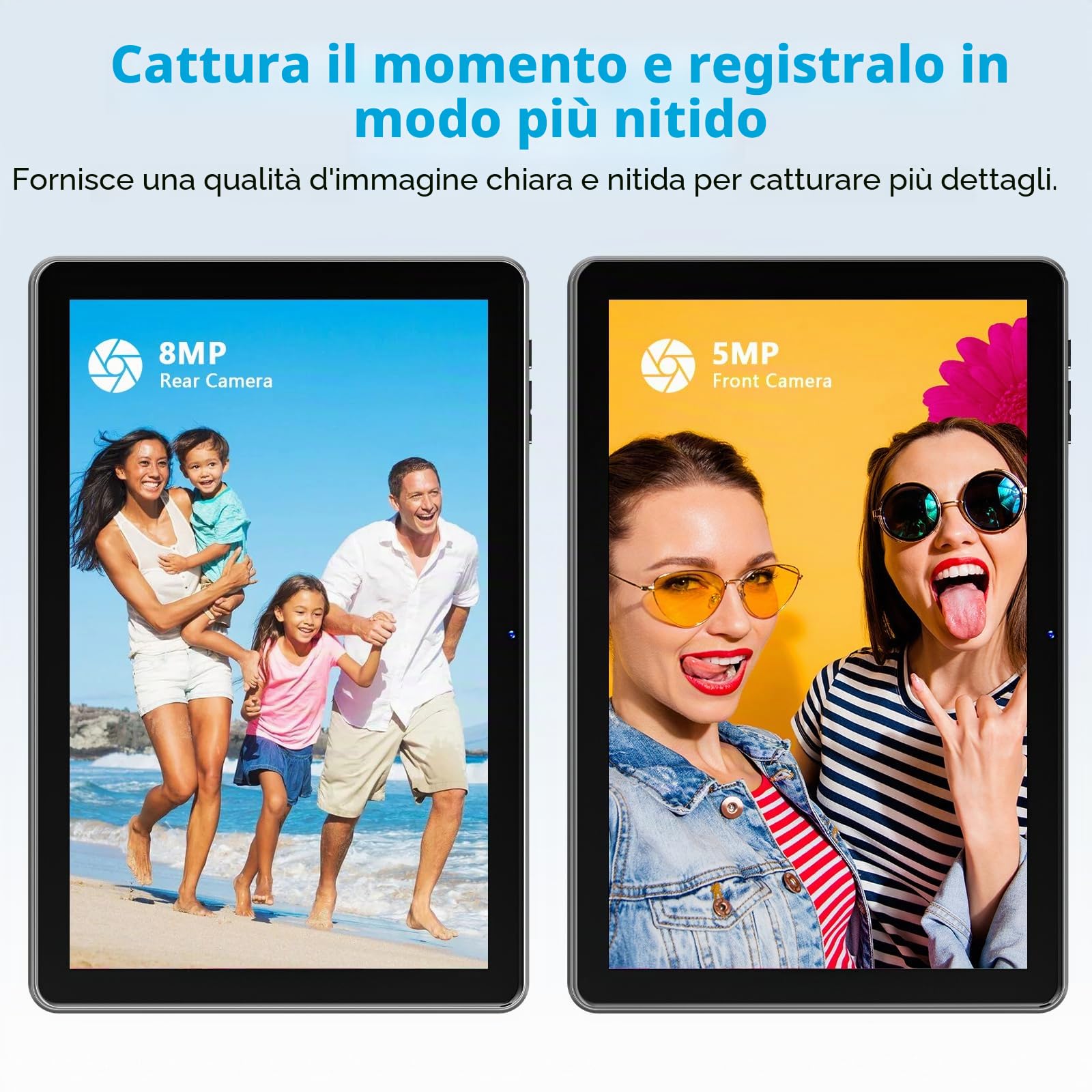2024 Tablet 10 Pollici Android 14 compresse, 12GB RAM + 128GB ROM (Espandere a 1TB), Octa Core 1280 * 800 IPS HD Display, Unisoc A523 CPU, 5G/2.4G WiFi, Dual 5MP + 8MP Fotocamera, (Grigio)