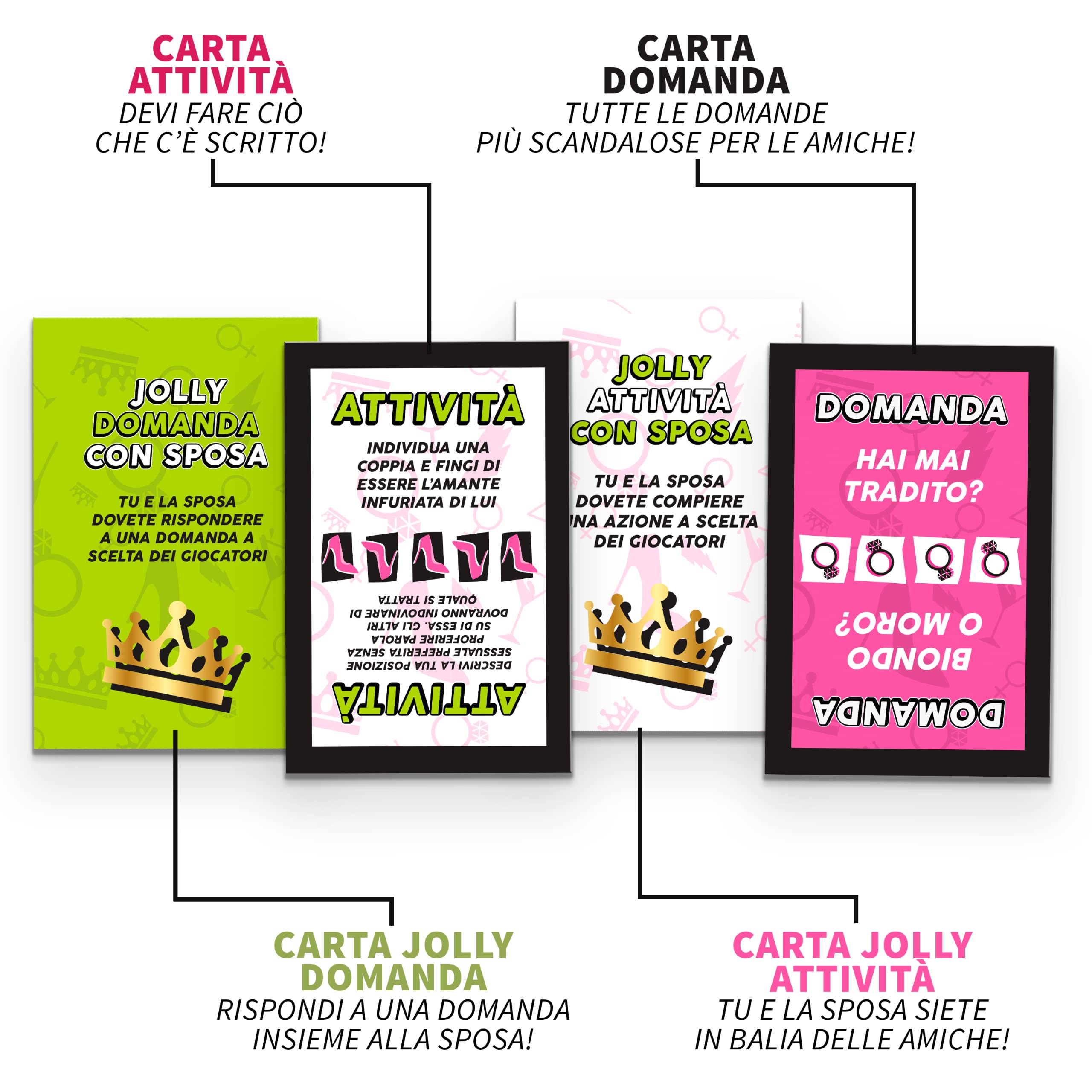 KAÏDENSÏ Giochi Addio al Nubilato - 100 Carte da Gioco Team Bride - Addio al Nubilato Gadget Sposa - Kit Accessori Divertenti per Futura Sposa e Amiche
