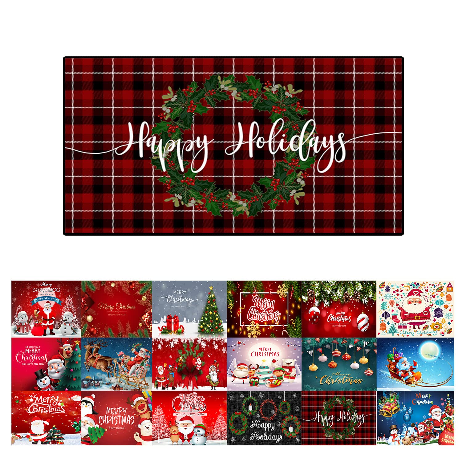 Tapis de Noël pour cuisine lavable déco de fête 40 x 260 cm