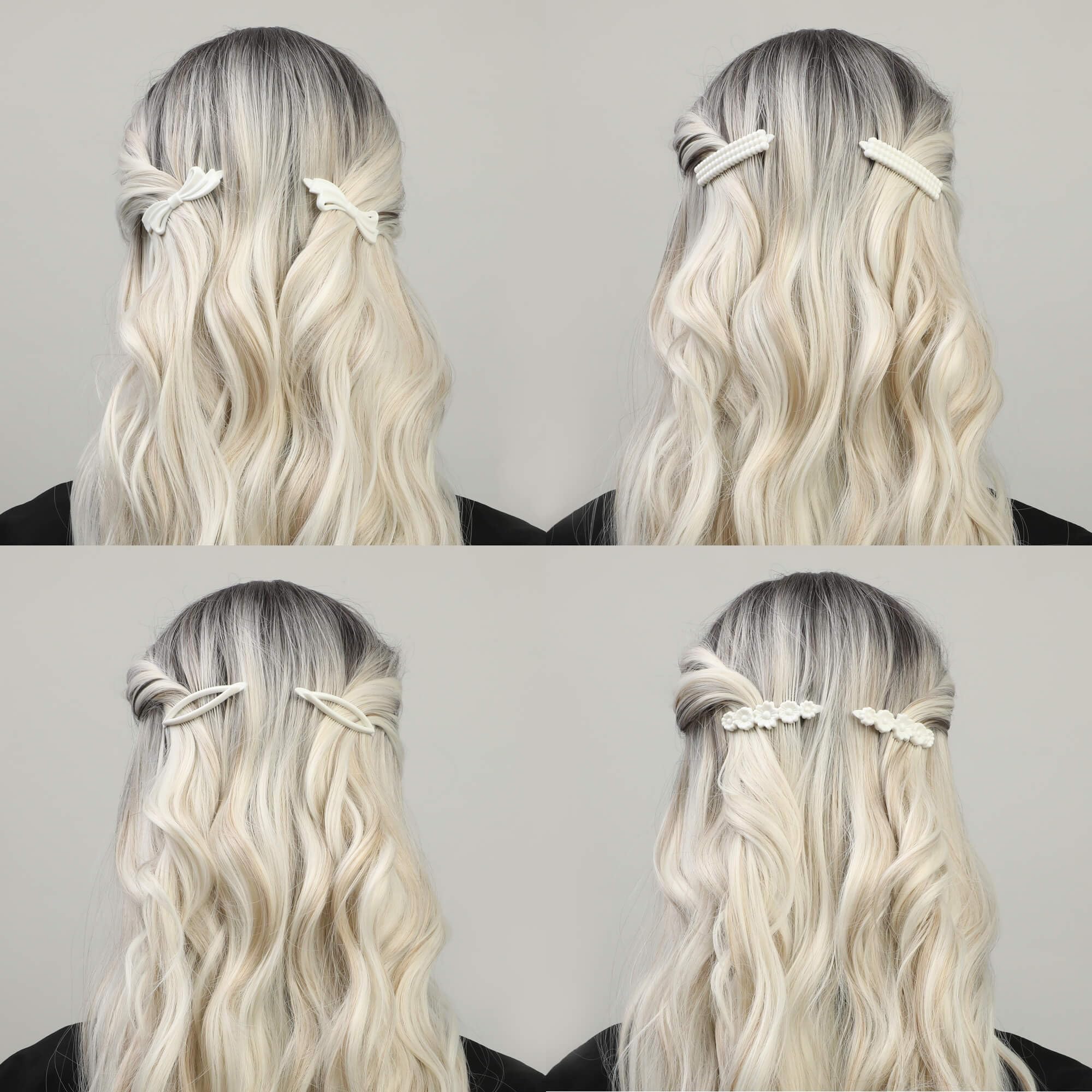 Set di 24 fermagli per capelli per donne e ragazze, accessori per capelli spessi e sottili, piccoli, bianchi