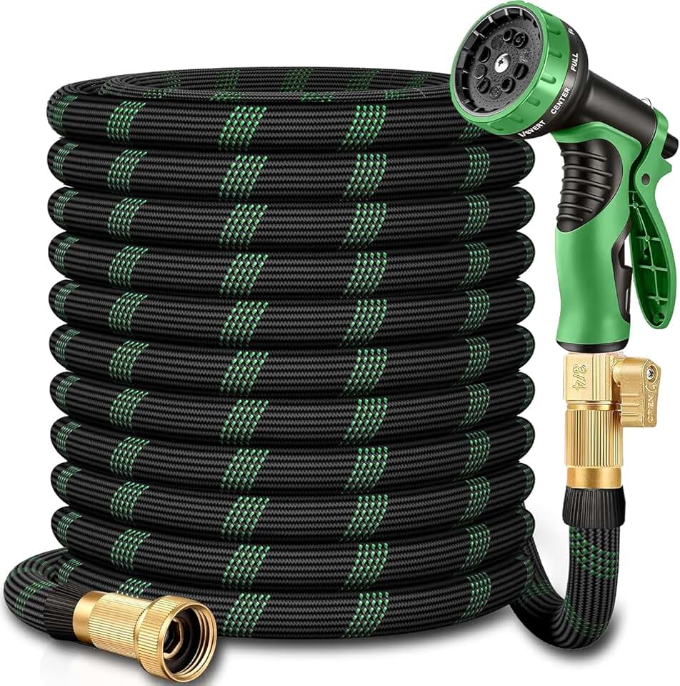 100 ft Garden Hose,2026 New Improved Lightweight All-Weather Water Hoses, Ultra Durable and Flexible Garden Hose with 10-Function 