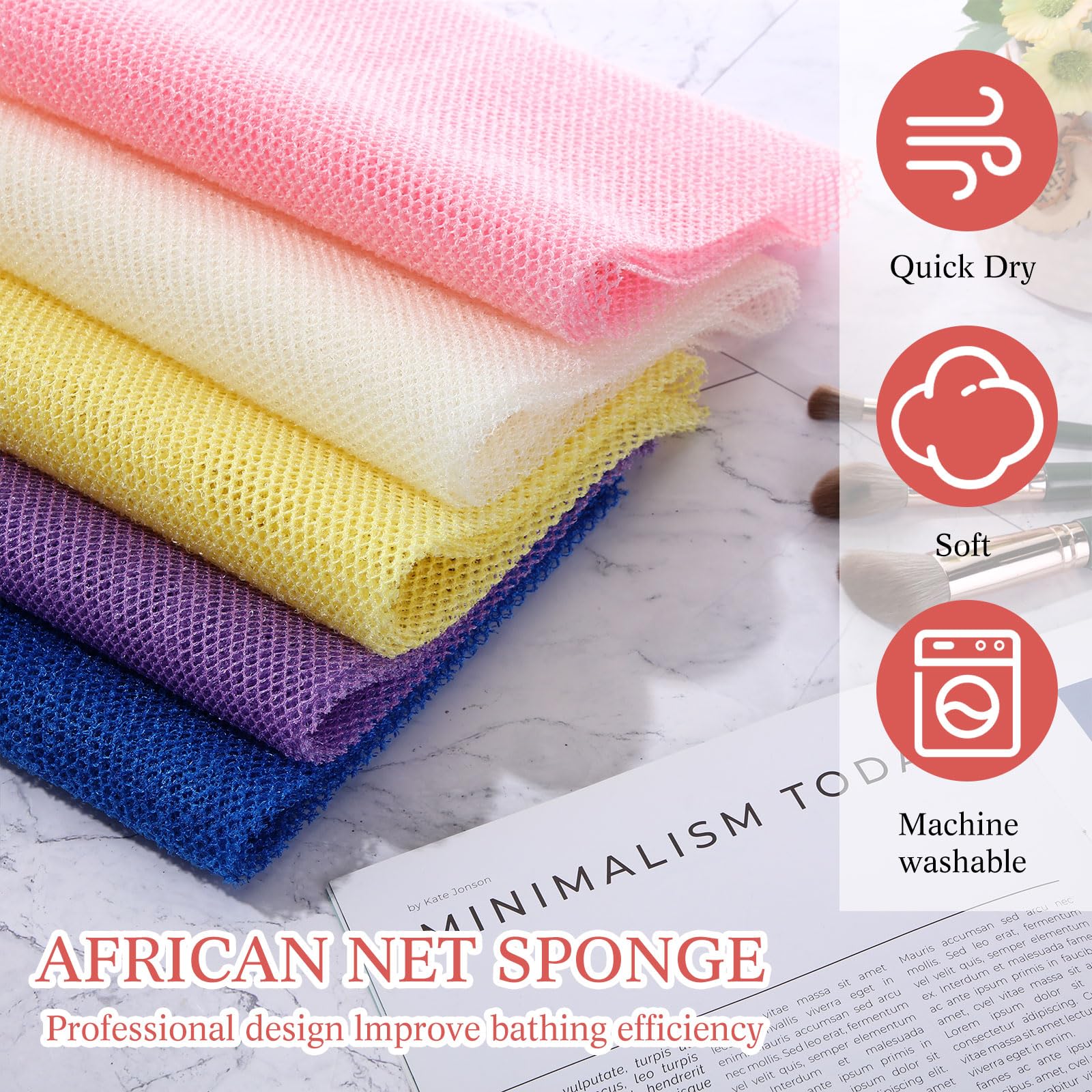 Sunnyray 100 esponjas de baño africanas, esponja de baño de red larga, 31.5 x 11.8 pulgadas, exfoliante para el cuerpo de ducha, exfoliante para la espalda, más suave para la piel, ideal para uso