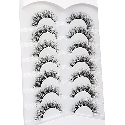 Miniatura 13 de Pooplunch Pestañas postizas de pelo de visón sintético, estilo de ojo de gato, paquete de pestañas postizas naturales esponjosas, paquete múltiple