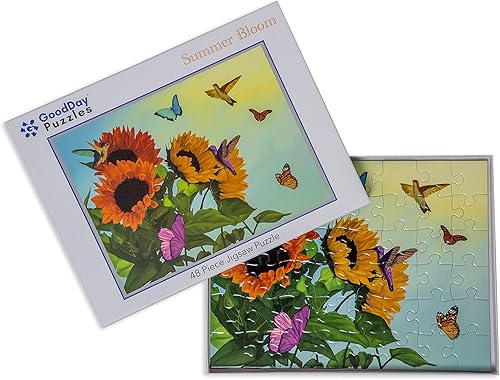 Miniatura 2 de GoodDay Puzzles Rompecabezas de 48 piezas grandes "Summer Bloom"  Actividades de demenciaAlzheimer para personas mayores  Rompecabezas fácil para