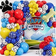 ALL-IN-1 Paw Balloons Garland Arch Kit with BONUS Dog Bone &amp; Paw Print Balloons for Paw Birthday Decorations &ndash; Paw Balloons Backdrop, Paw Party Supplies for 3rd yo Boy