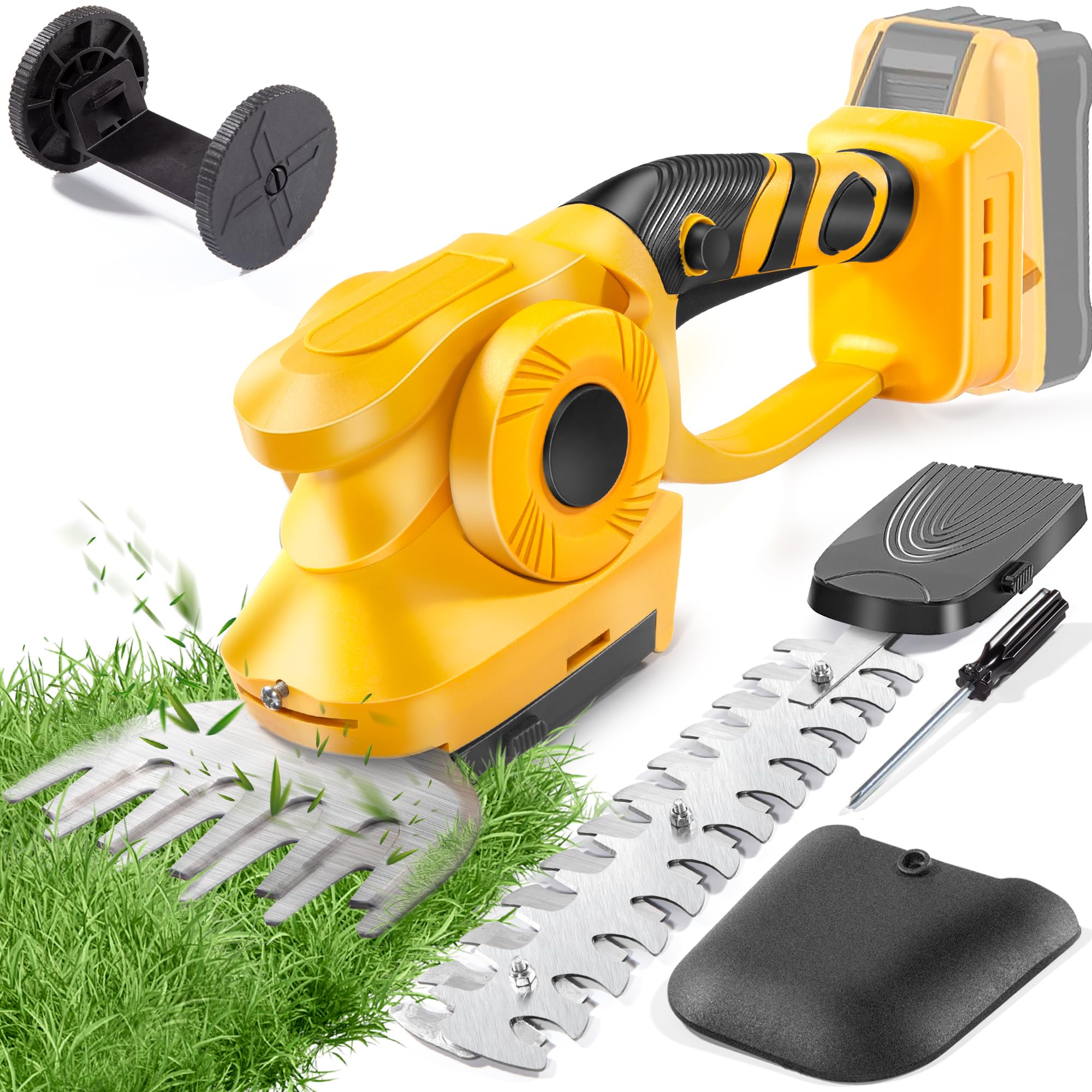 Hedge Trimmer Compatible with Dewalt 20V MAX Battery (Battery Not Included) Cordless Bush Trimmer, Grass Shears, 2 in 1 Cordless Hedge Trimmer for Yard and Lawn