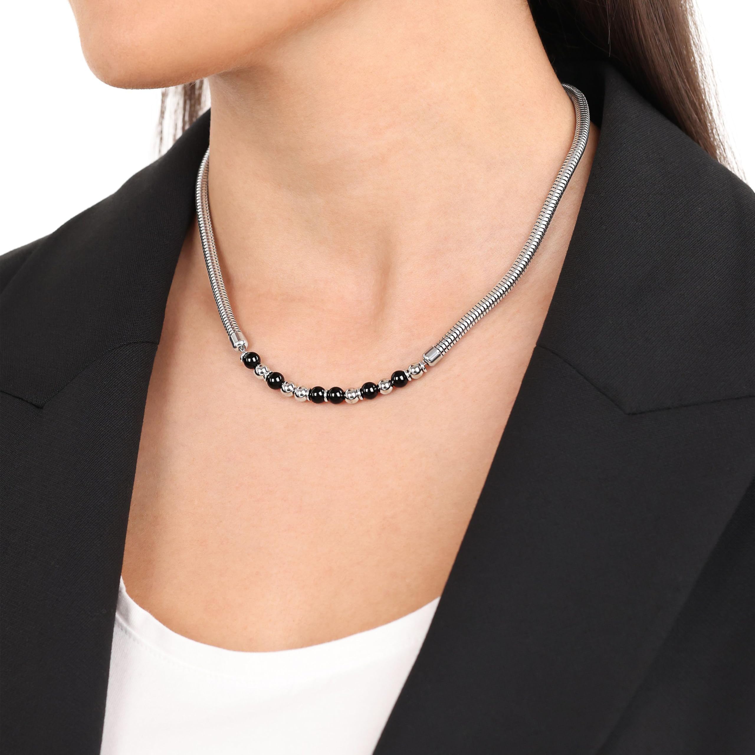 s.Oliver Halsband Edelstahl Damen Halsschmuck, mit Kristall, Kommt in Schmuck Geschenk Box