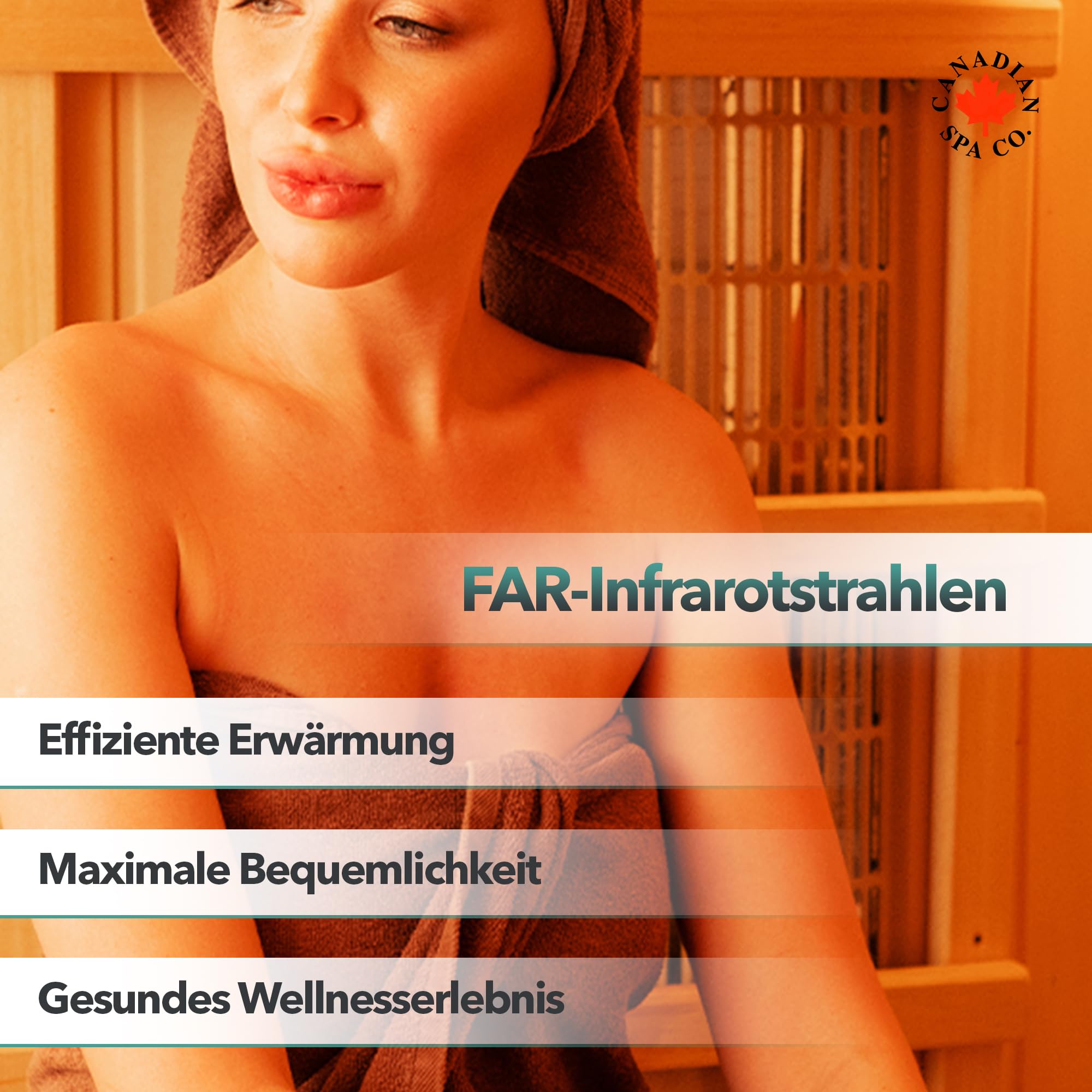 CANADIAN SPA CO. Tremblant Infrarot Sauna für 2 Personen, Sauna mit Glastür, Bluetooth-Audio und LED-Beleuchtung, Sauna aus Holz für Zuhause