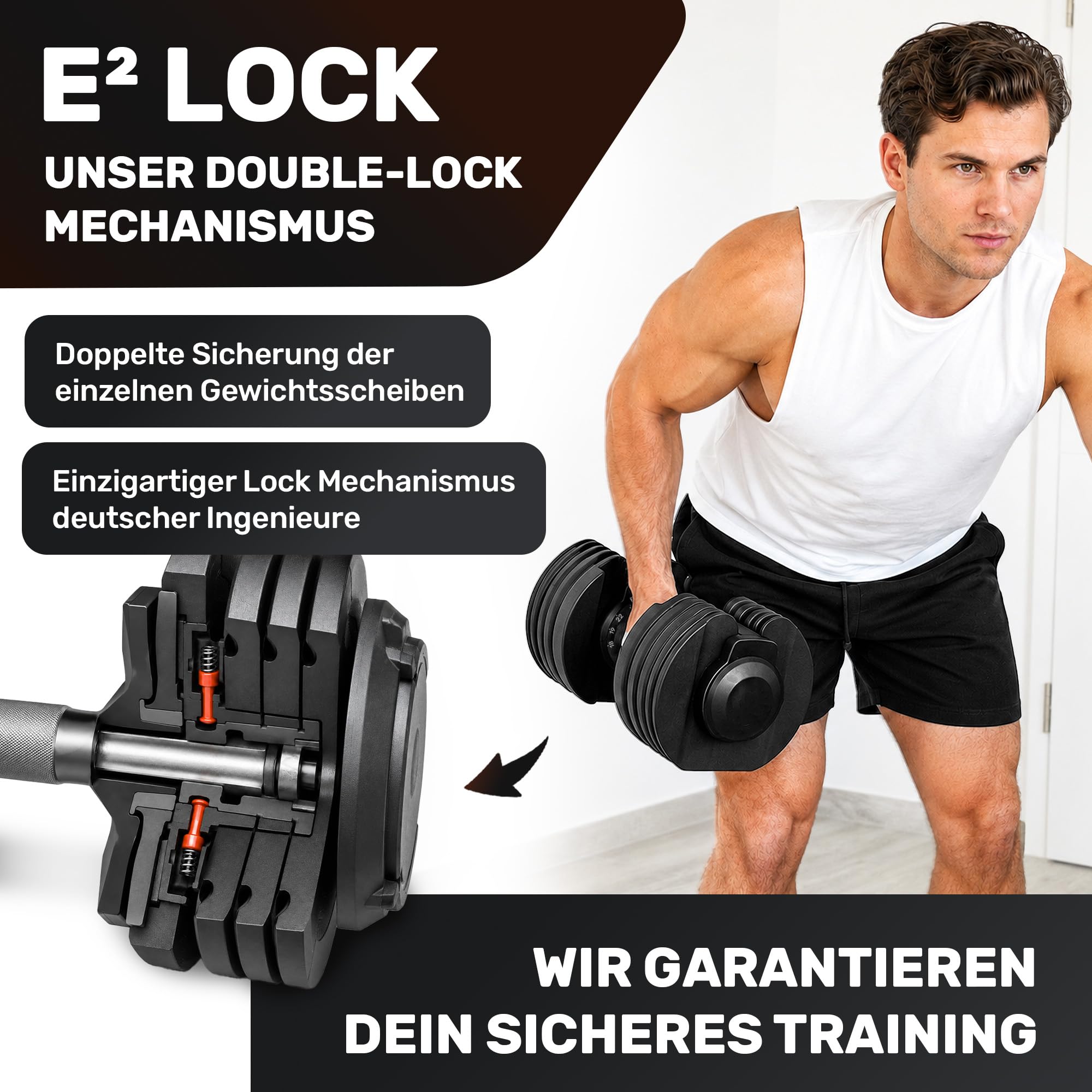 Verstellbare Kurzhantel Set | 12kg |18kg | 24kg | 40kg | 15 Gewichtseinstellungen | Einzelhantel | Verstellbare Kurzhantel | einstellbar und platzsparend [FIX LOCK] Gewichte für Homegym Krafttraining