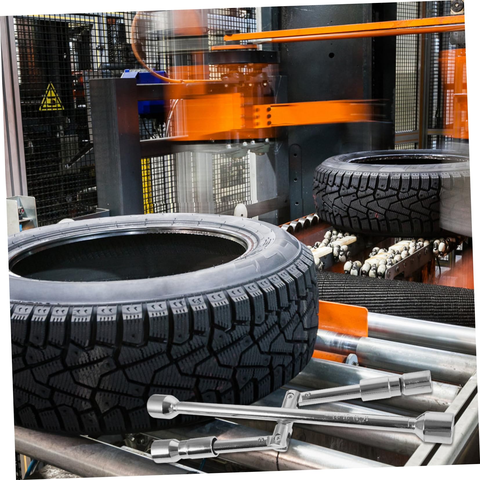 WOONEKY Universal Folding Lug Wrench 4 Way Tire Wrench Set for Car 17mm-23mm Lightweight Chrome-vanadium Steel Tire Tool