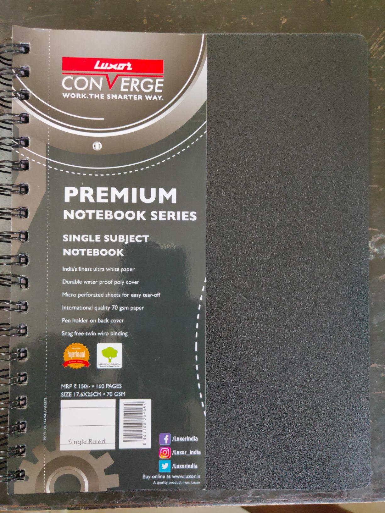Luxor Compact Executive Single-Ruled A5 Notebook, 160 Pages, 14.0 * 21. ...