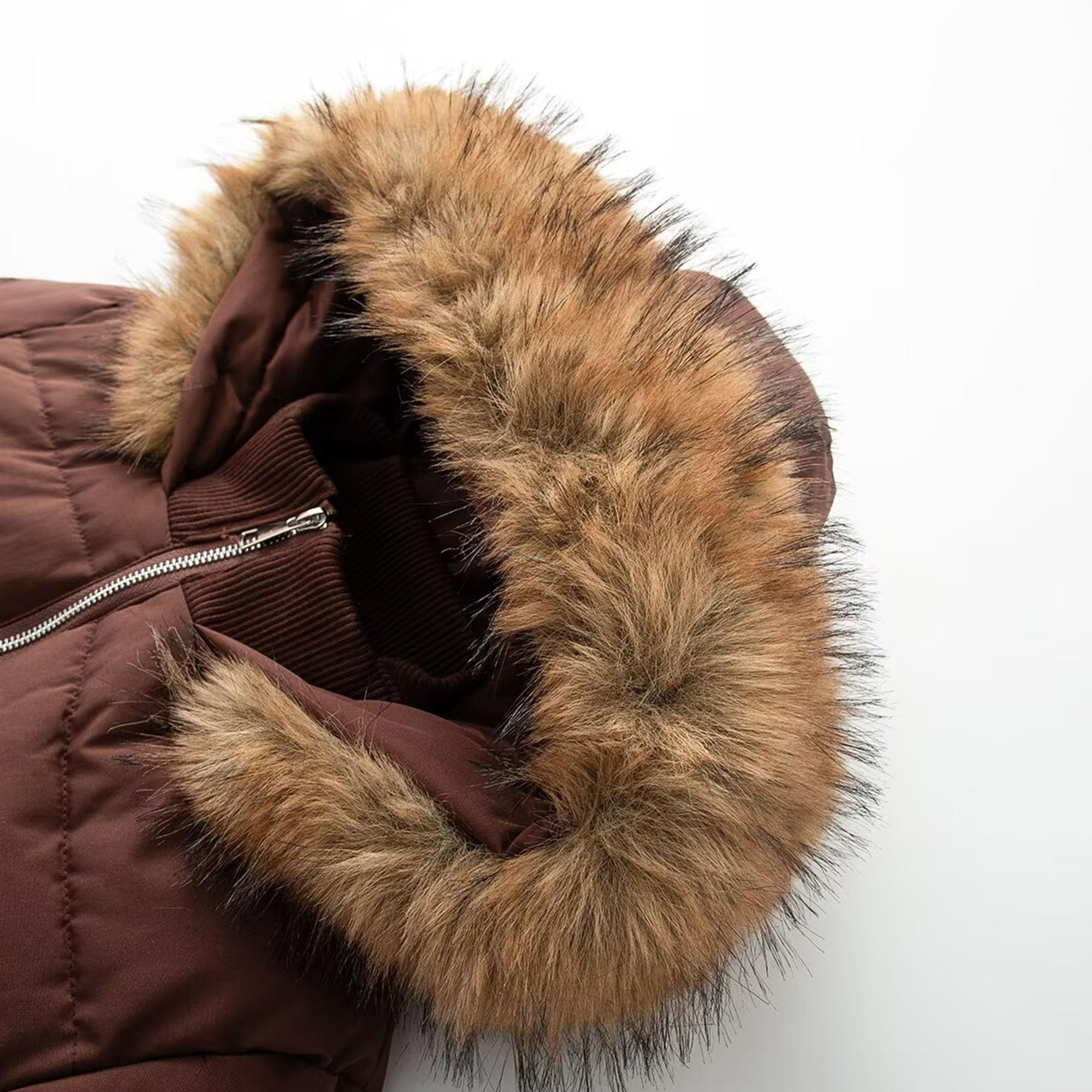 Bonita chaqueta corta acolchada de piel sintética para mujer, abrigo de