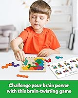 Vista 2 de Coogam - Rompecabezas de madera Tangram, rompecabezas de forma y color 3D, juego de lógica y coeficiente intelectual geométrico, bloques Montessori
