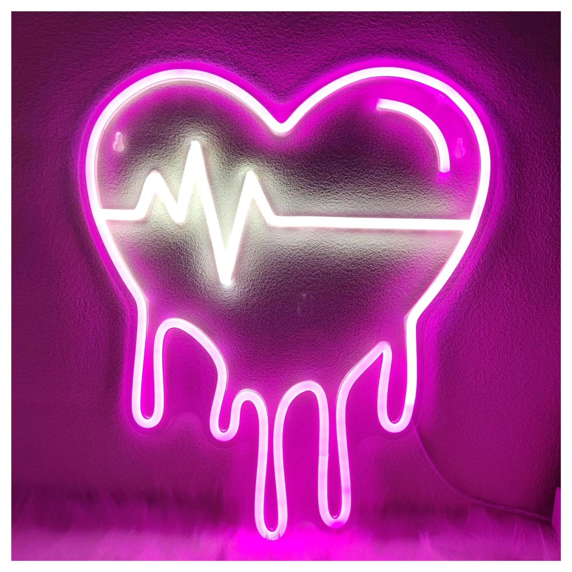 LEMST Sign Lamp Creative Melt Love Neon Signs, for Bedrooms, Valentine's Day, Romantic Party Decoration 36.8x32cm