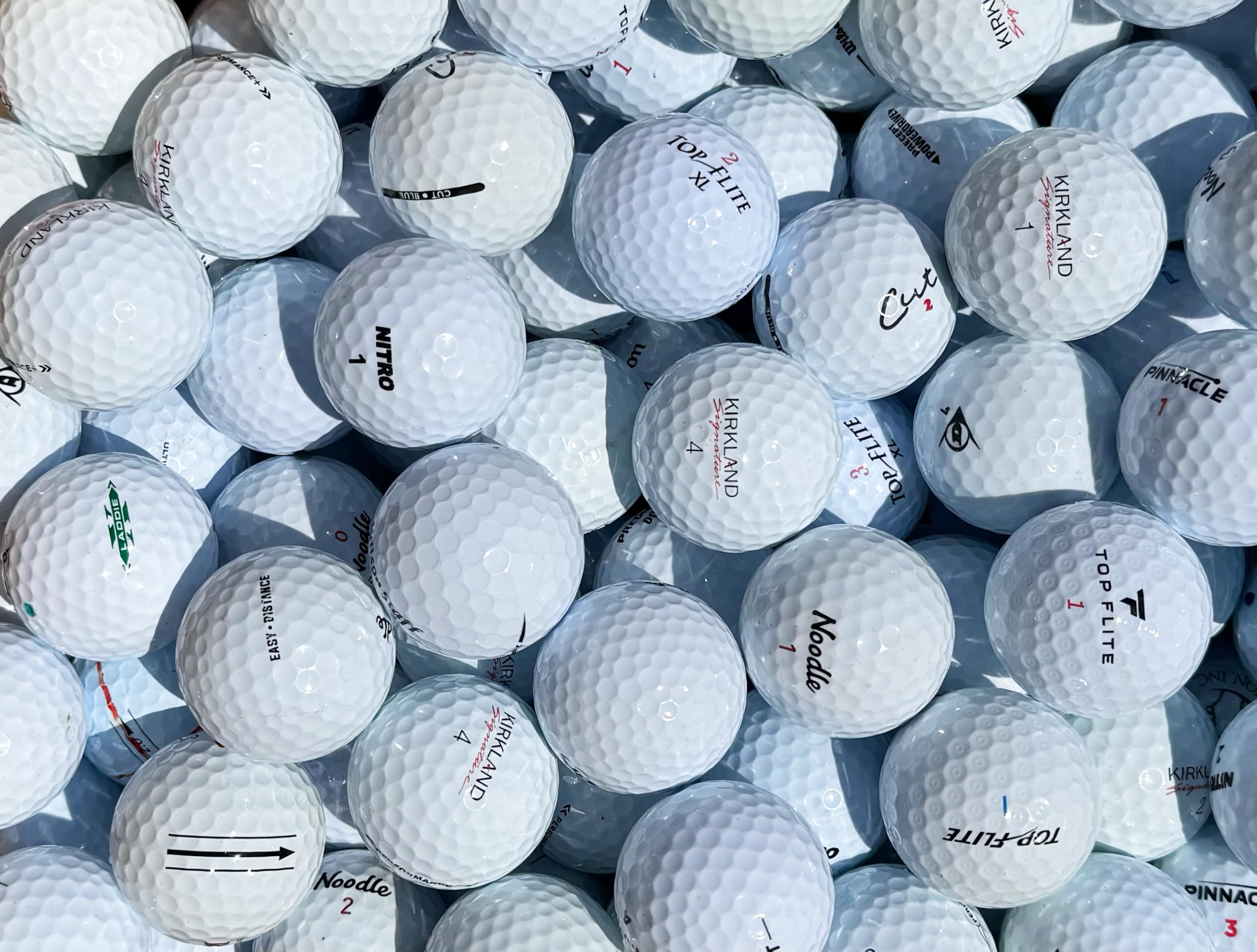 - 50 Store Brand Assorted Value Used Golf Balls in Reusable Mesh Bag - Mint Condition - 5A/4A - White