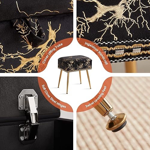 Miniatura 6 de Reposapiés otomano, taburete de maquillaje para sala de maquillaje, taburete de pie para sala de estar, dormitorio