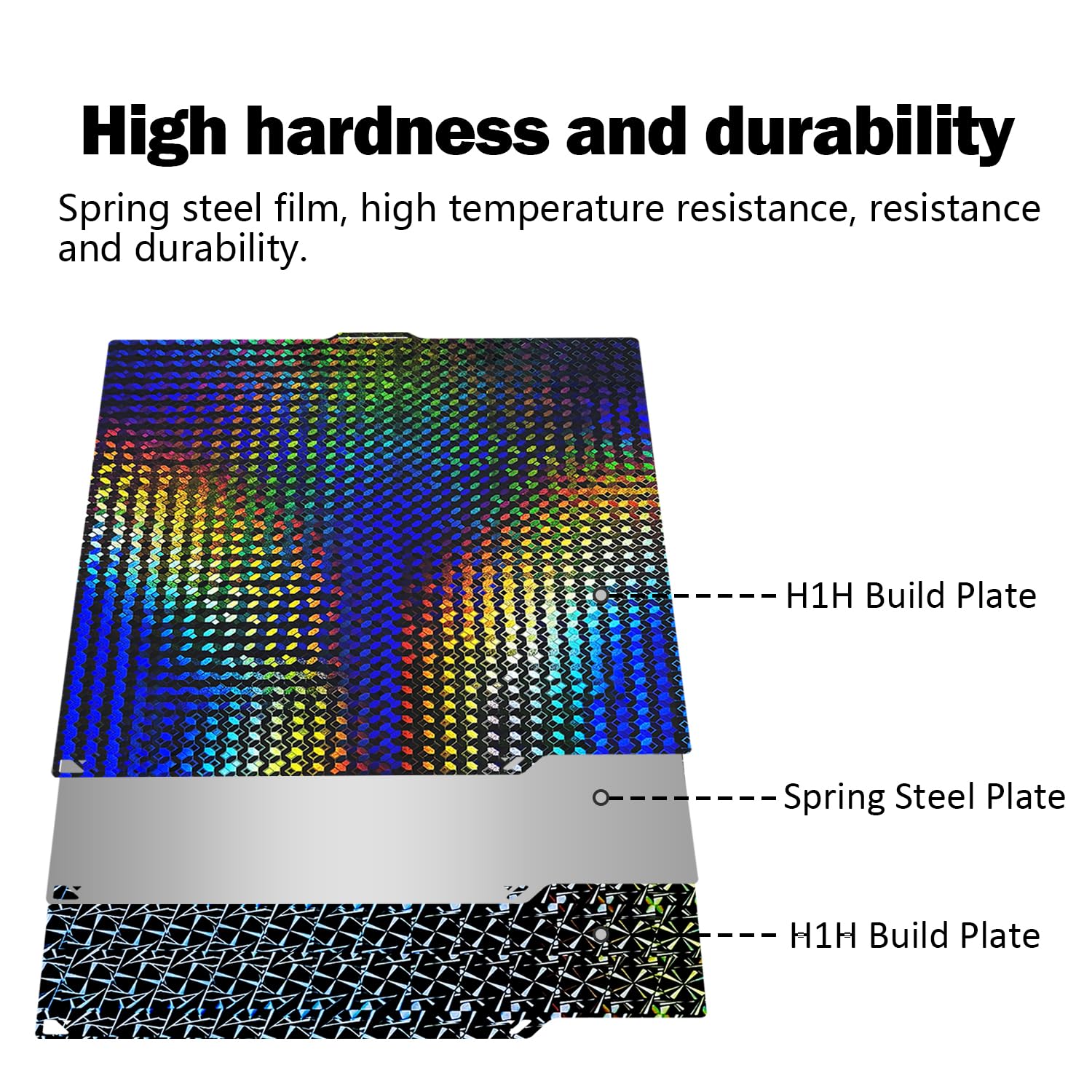 CC2 Build Plate für Centauri/Centauri Carbon 2 Druckerbett 260x271MM Build Sheet Beheiztes Bett H1H Plattform Abnehmbare Build Plate Federstahlblech für Elegoo CC/CC2 3D-Drucker