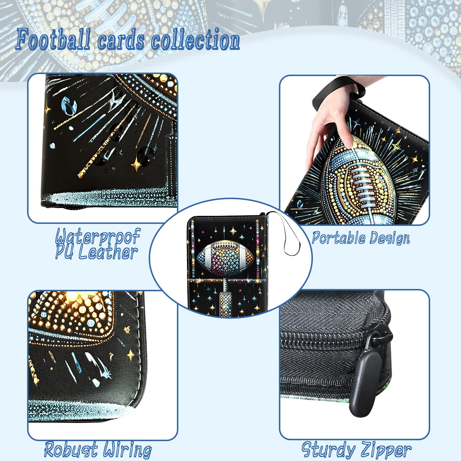 Fußballkartenbinder 400 Taschen, Sammelkartenbinder 4 Taschen