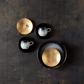 Denby - Halo Pasta Bowls Set Of 4 - Reactive Glaze Dishwasher Microwave Safe Crockery 1050ml - Black, Grey Ceramic Stoneware Tableware - Chip & Crack Resistant