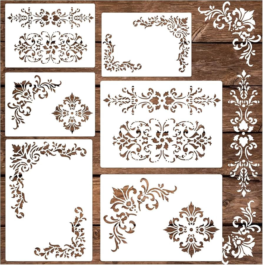 amazon-com-corner-stencils-for-painting-vintage-damask-border-stencil-template-reusable-corners-damask-furniture-stencils-for-wood-canvas-paper-fabric-floor-diy-craft-6pcs-corners-arts-crafts-sewing